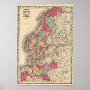 Poster La Prusse Suède Norvège et Danemark