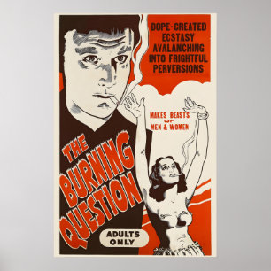 Poster La Question Brûlante Années 40 Style Vintage Reefe