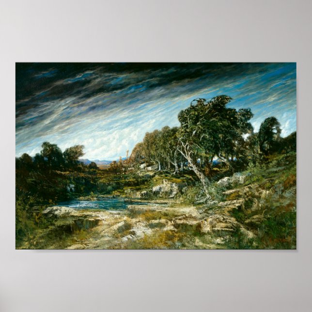 Poster La rafale du vent (Courbet 1865) (Devant)