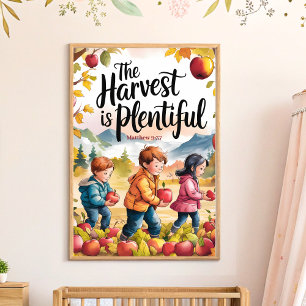 Poster La récolte est abondante Christian Nursery Art