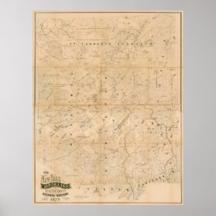 Poster La région sauvage de New York. Carte 1879