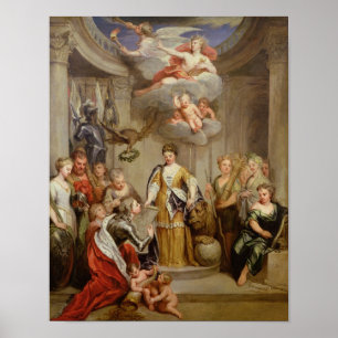 Poster La reine Anne présente des plans militaires de Ble