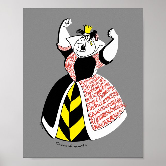 Poster La Reine des Coeurs | Conception de texte de jupe (Devant)