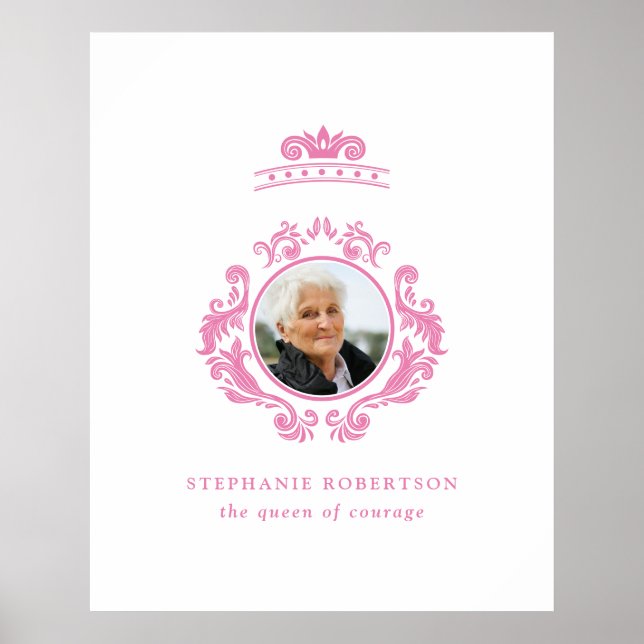 Poster La Reine du Courage Cancer du sein rose Nom de la  (Devant)