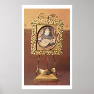 Poster La Reine Elizabeth I jouant le luth (inclusion