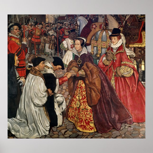 Poster La reine Mary et la princesse Elizabeth entrent (Devant)