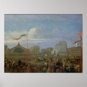 Poster La Reine Victoria arrivant chez le Gare de l'Est
