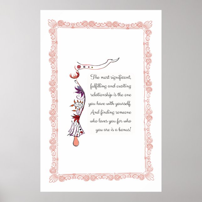Poster La relation la plus importante, la citation élégan (Devant)