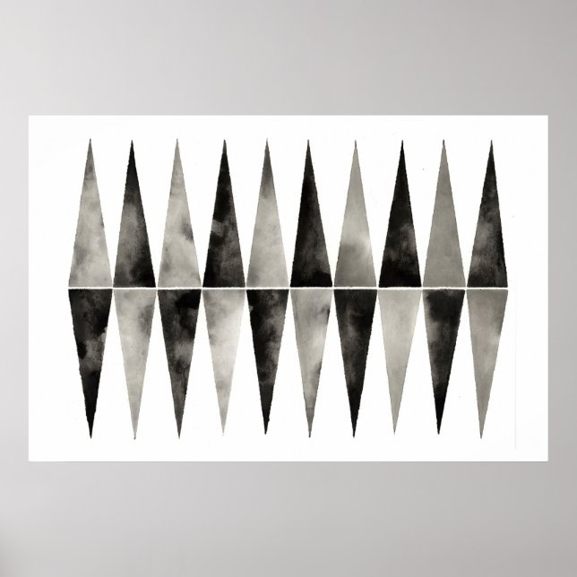 Poster La relativité. Art Moderne. Noir Blanc. Géométriqu (Devant)