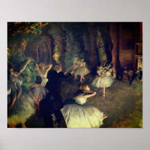 Poster La répétition du ballet sur scène, par Degas :