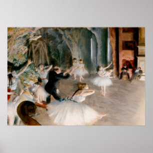Poster La répétition sur scène par Edgar Degas