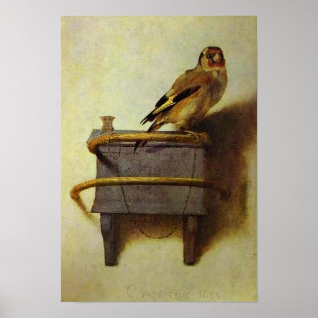 Poster La reproduction de la peinture Goldfinch (Devant)