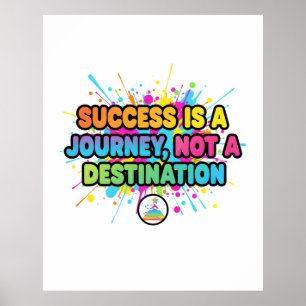 Poster La réussite est un voyage Design de citation motiv