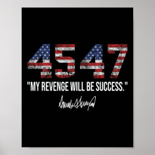 Poster La revanche sera un succès Drapeau américain Trump
