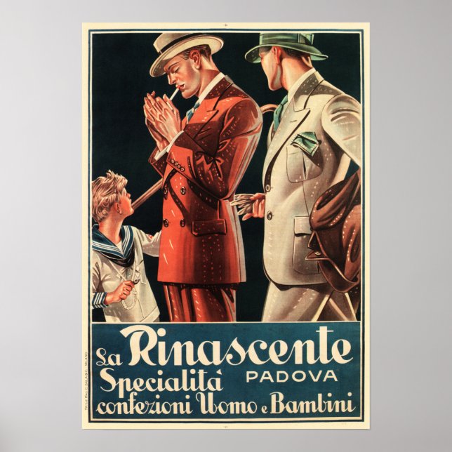 Poster LA RINASCENTE Grand magasin Mens Vêtements pour en (Devant)