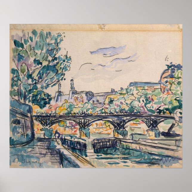 Poster La rive de la Seine près du Pont des Arts (Devant)