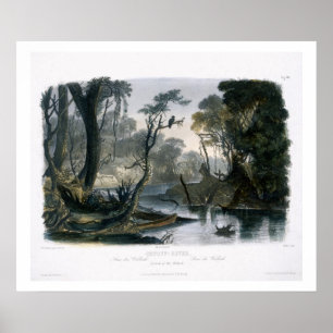 Poster La rivière de coupure, branche du Wabash, plaquen