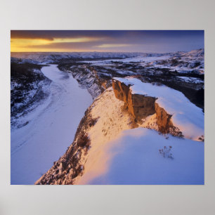 Poster La rivière Little Missouri en hiver