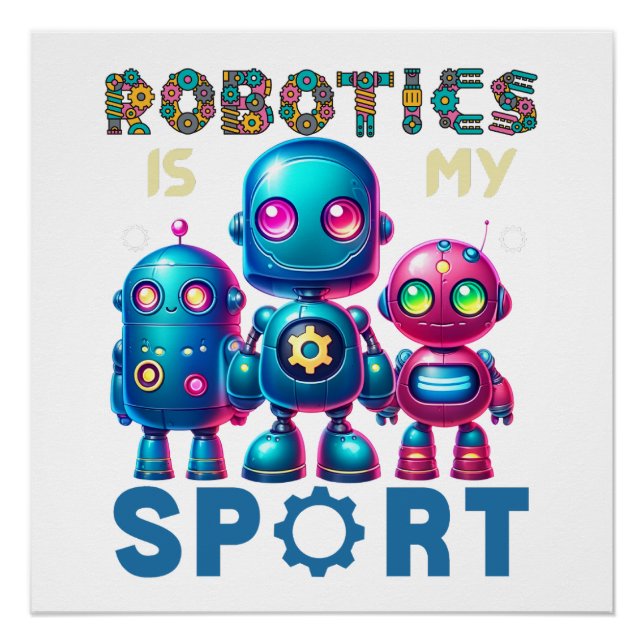 Poster La robotique est mon Sweatshirt sportif | Robotiqu (Devant)