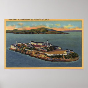 Poster "La roche," vue d'île d'Alcatraz