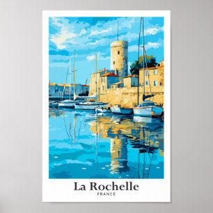 Poster La Rochelle France Illustration Vintage Voyage