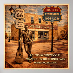 Poster La Route 66 Winslow Arizona Standin'