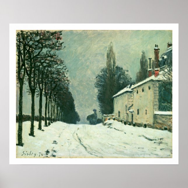 Poster La route de Louveciennes, Hiver 1874 (oil on canv (Devant)