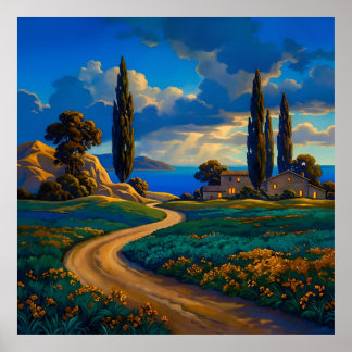 Poster La Route Dorée vers les Rives du Soir