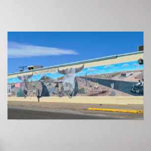 Poster "La Route Légendaire Murale, Route 66, Tucumcari