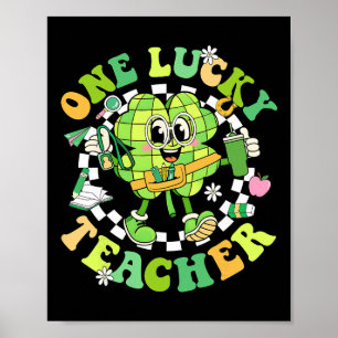 Poster La Saint-Patrick Un Professeur Chanceux Trèfle Gro