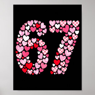 Poster La Saint-Valentin 67 Cœurs Romantique Drôle Six Se