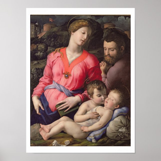 Poster La Sainte Famille Panciatichi, c.1530-32 (huile su (Devant)