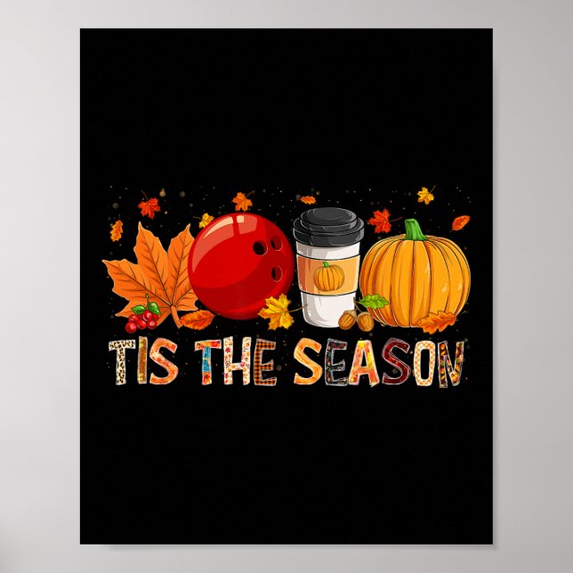 Poster La Saison Léopard Citrouille Bowling Halloween Aut (Devant)