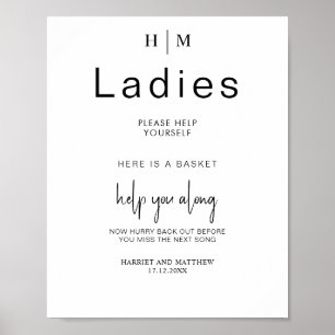 Poster La salle de bain Monogramme vous aider à l'élégant