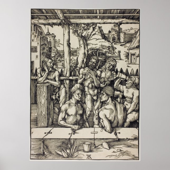 Poster La salle de bains pour hommes d'Albrecht Durer (Devant)