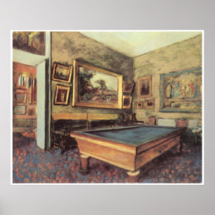 Poster La salle de billard chez Menil-Hubert, 1892,