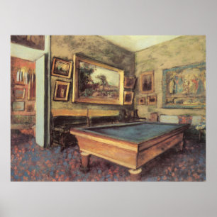 Poster La salle de billard chez Menil Hubert par Edgar De