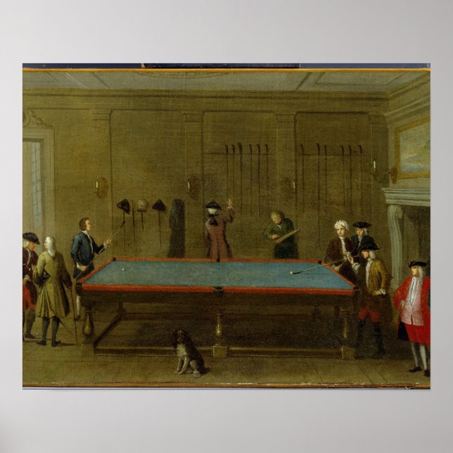 Poster La salle de billard (huile sur toile) (Devant)