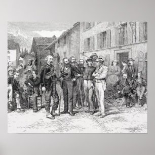 Poster La salle de club de Zermatt en 1864, "de la montée