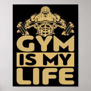 Poster La salle de sport me motive pour la musculation Mo
