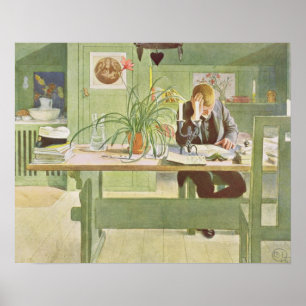 Poster La salle d'étude, 1908 par Carl Larsson