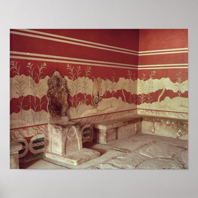 Poster La salle du Trône de Minos, 1500-1400 av. (Devant)