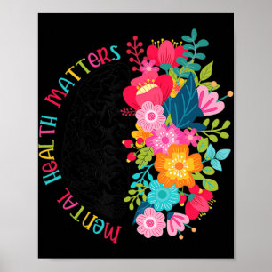 Poster La santé mentale est importante Fleurs Répandre la