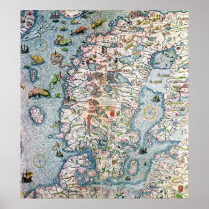 Poster La Scandinavie, détail de la marina de Carta