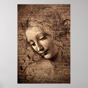 Poster La Scapigliata par Leonardo da Vinci