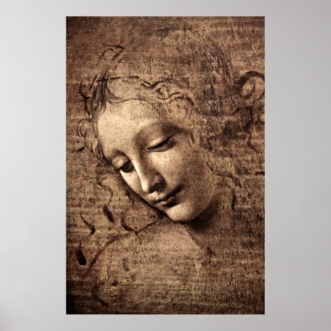 Poster La Scapigliata par Leonardo da Vinci (Devant)