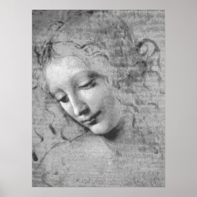 Poster La Scapigliata par Leonardo da Vinci (Devant)