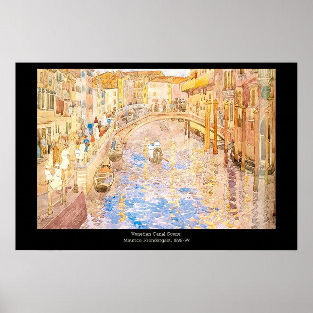 Poster La scène du canal vénitien de Maurice Prendergast (Devant)