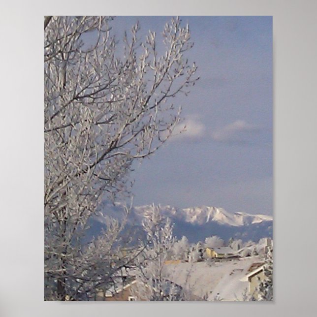Poster La scène montagneuse gelée des merveilles hivernal (Devant)
