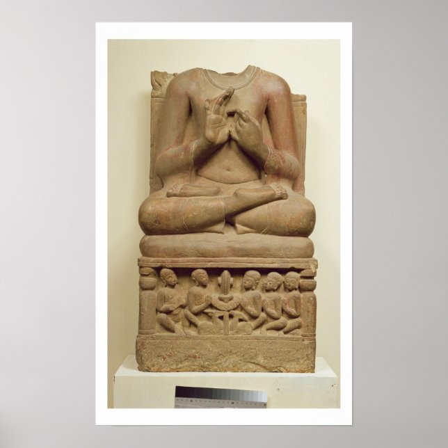 Poster La sculpture de Bouddha dans l'attitude de prêcher (Devant)